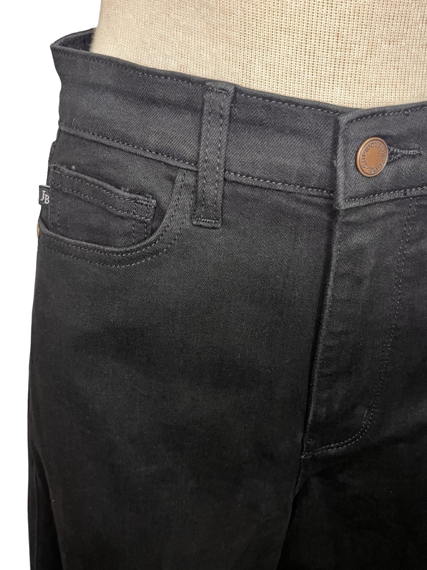 Judy Blue HW Black Retro Wide Leg with Cuff Jean