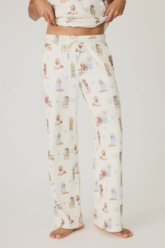 Ruff on the Range Dog Print Open Leg Pant