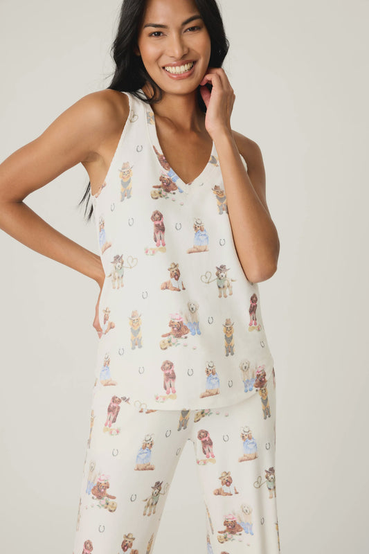 Ruff on the Range Dog Print Tank Top