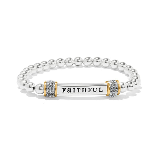 Meridian Faithful Two Tone Stretch Bracelet