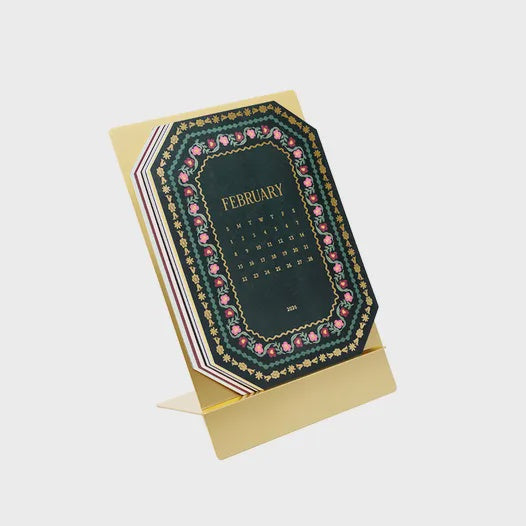 2026 Wildwood Brass Easel Desk Calendar