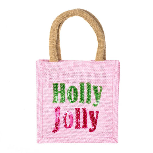 Holly Jolly Sequin Petite Gift Tote
