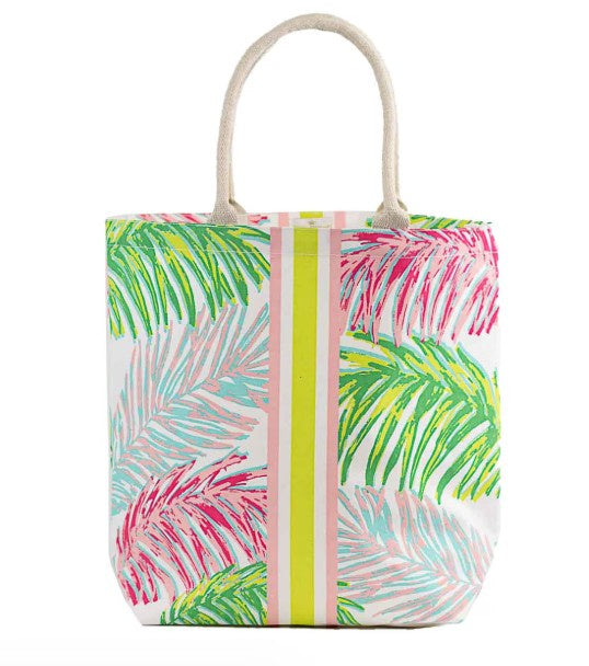 Veracruz Coast Tote in White/Pink/Lime