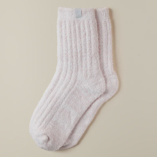 Marshmallow Crew Socks Heather Blush Pink One Size
