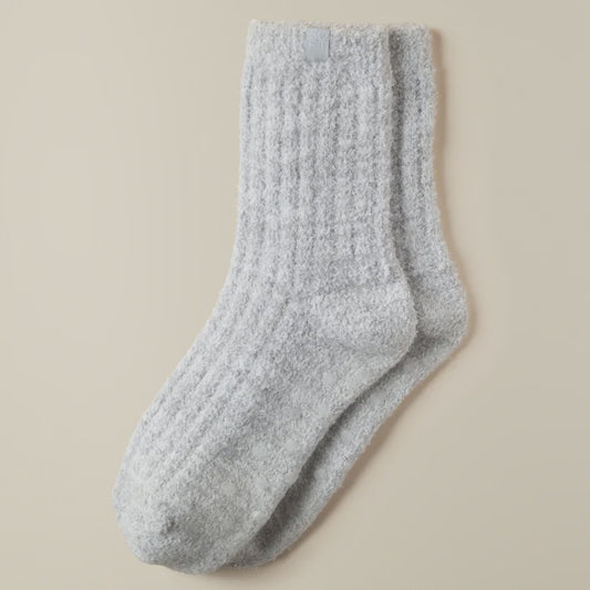 Marshmallow Crew Socks Heather Grey One Size