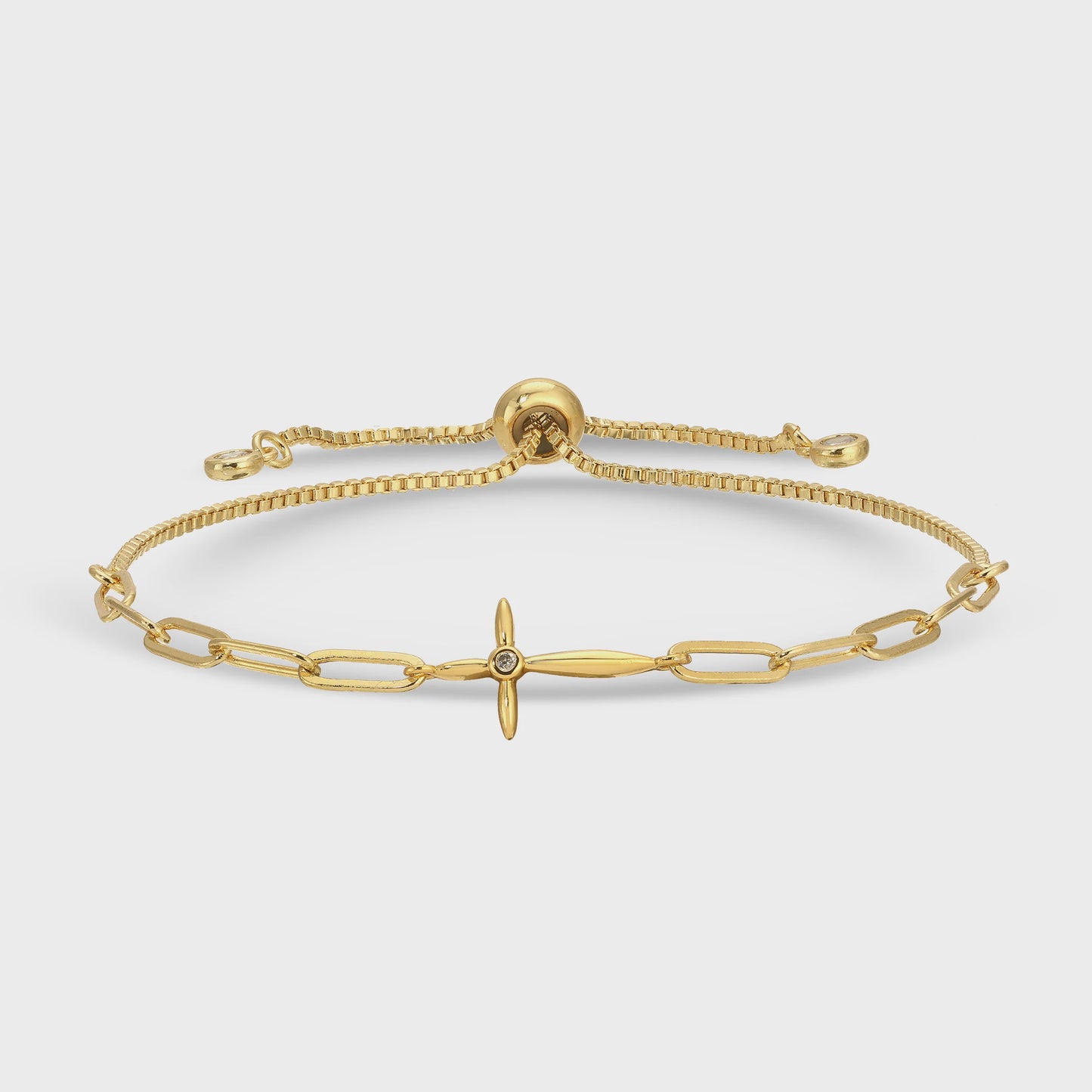 Delicate Cross Pulley Bracelet Gold