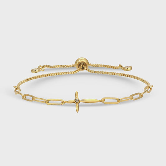 Delicate Cross Pulley Bracelet Gold