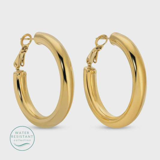 Latch Back Hoops Water Resistant Earrings