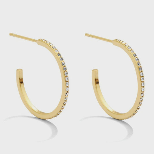 Pave Hoops Gold