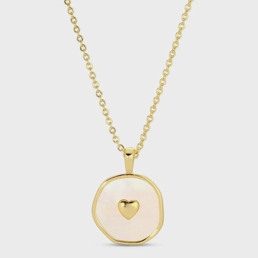 Shell with Heart Pendant Necklace