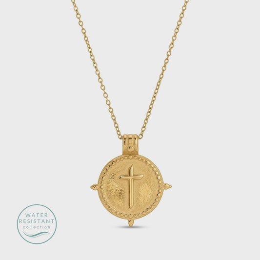 Vintage Vibe Cross Pendant Water Resistant Necklace