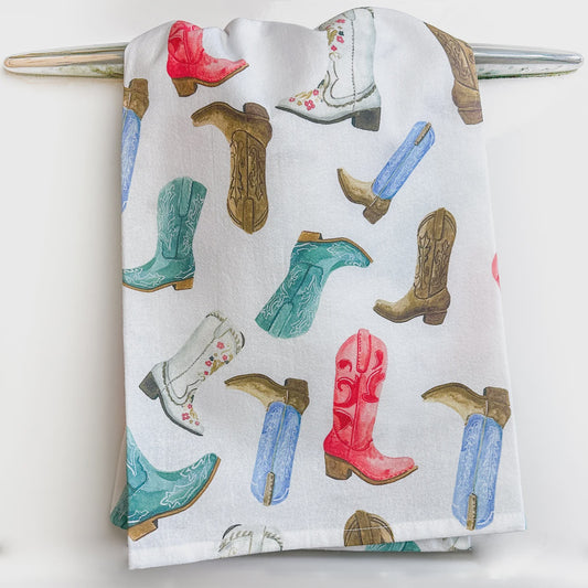Colorful Cowboy Boots Tea Towel