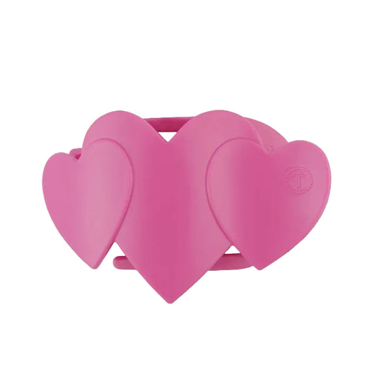 Pink Heart to Heart Medium Flat Hair Clip