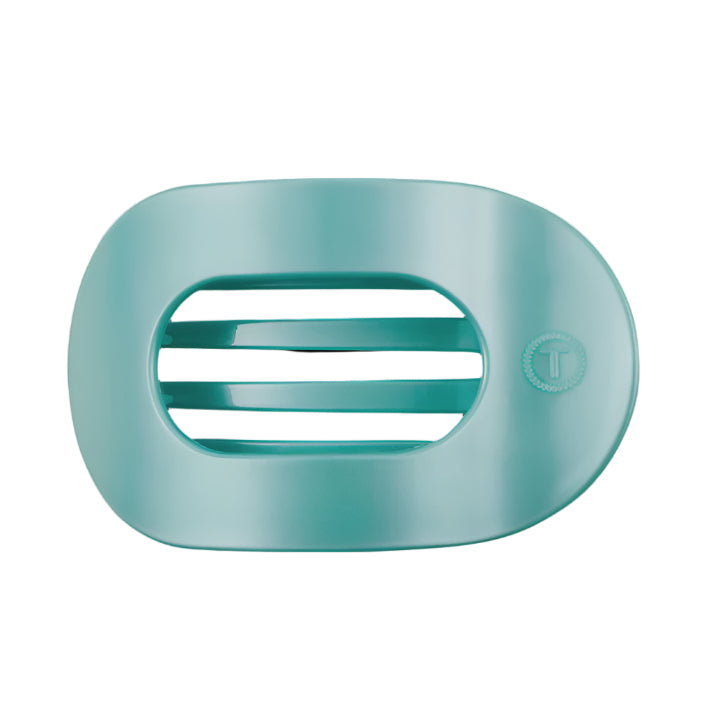 Totally Turquoise Large Flat Round Hair Clip