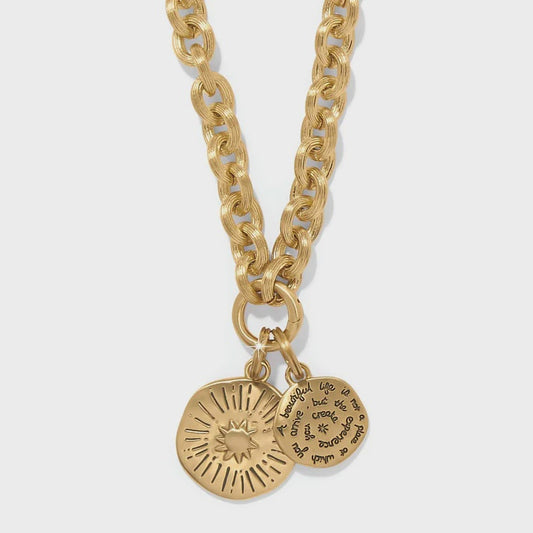 Token Lavish Link Round Charm Necklace
