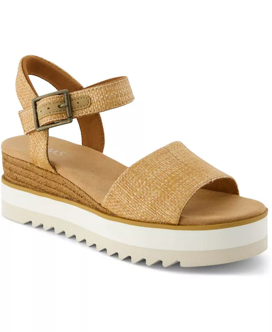 Diana Wedge Sandal Brown Sugar Raffia