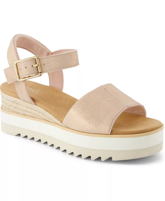 Diana Wedge Sandal Metallic Suede