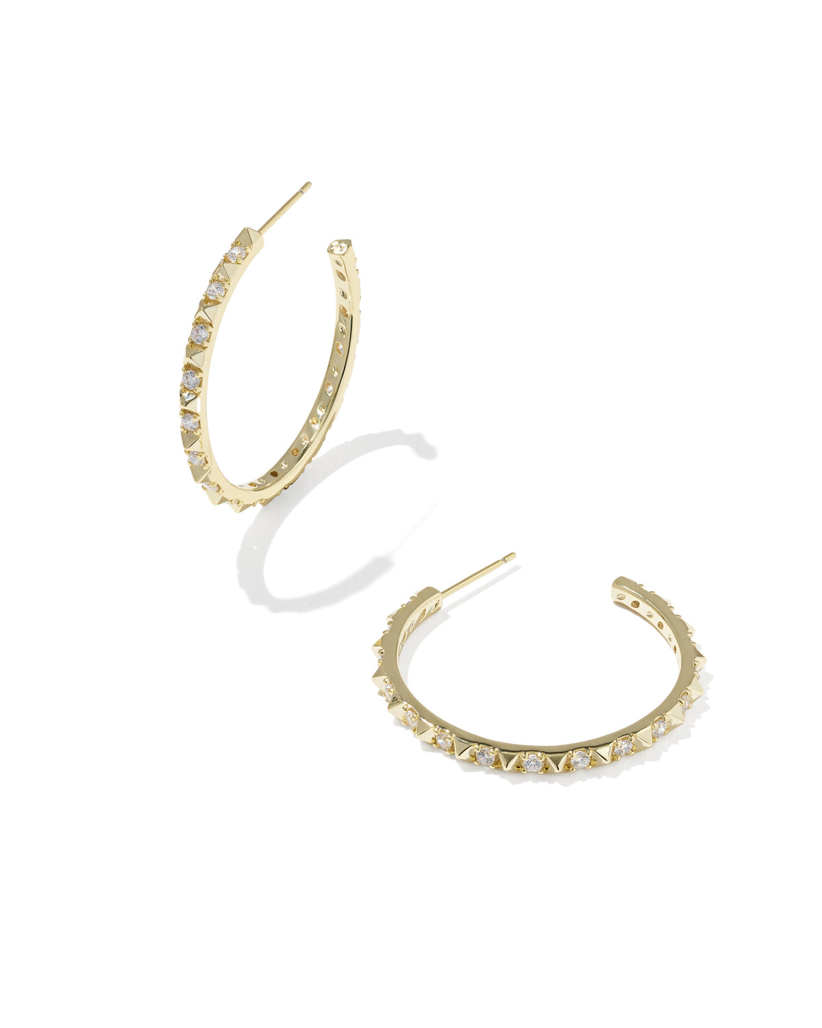 Fate Hoop Earrings Gold White CZ