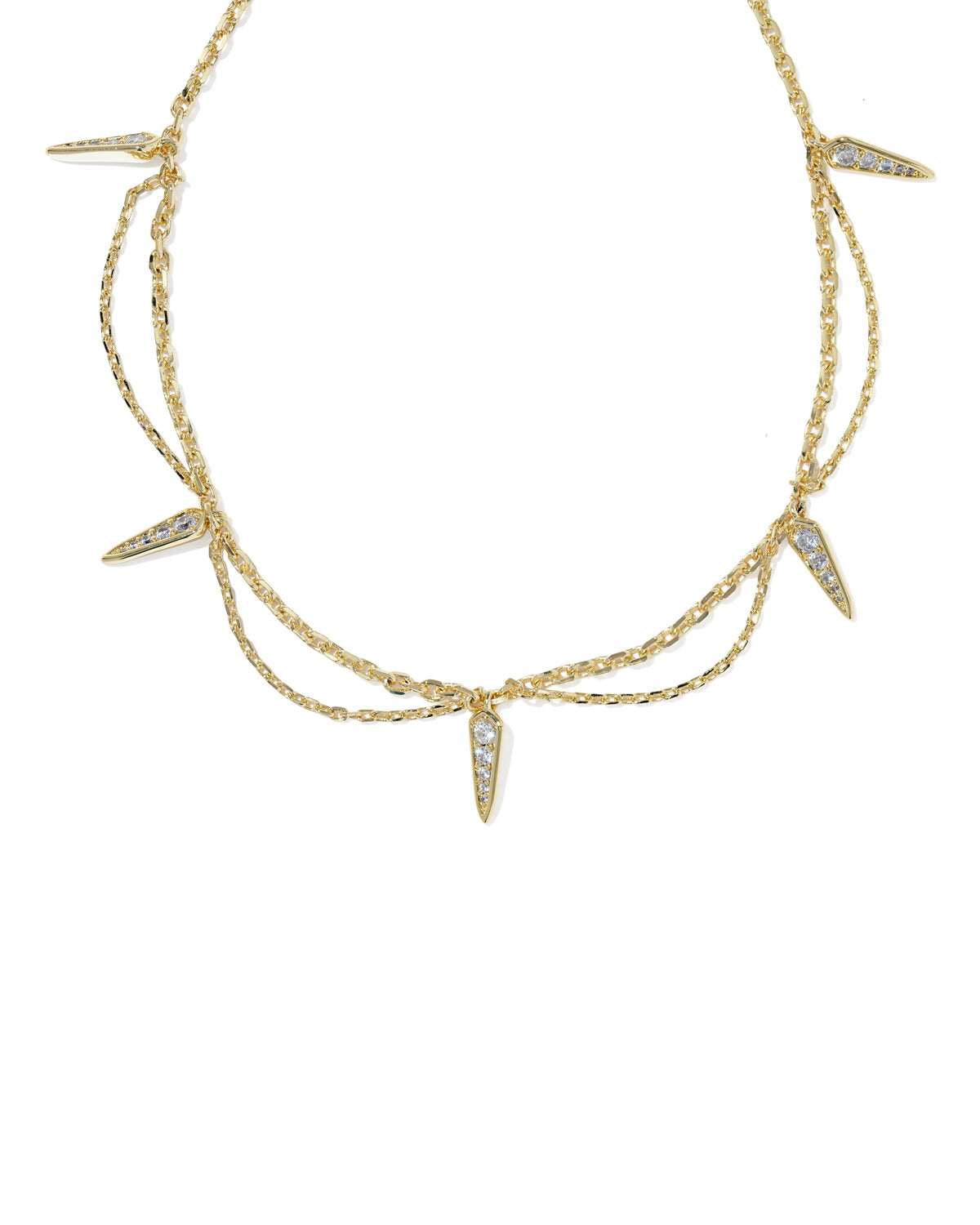 Fate Strand Necklace Gold White CZ