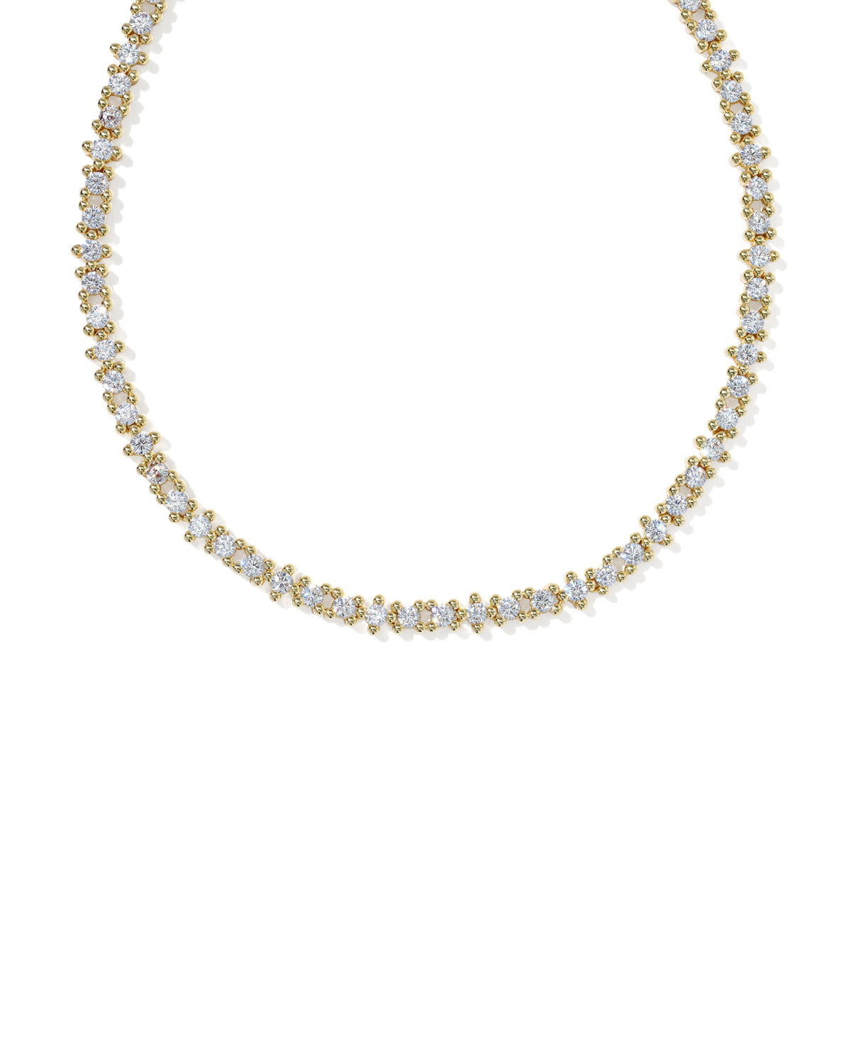 Fate Tennis Necklace Gold White CZ