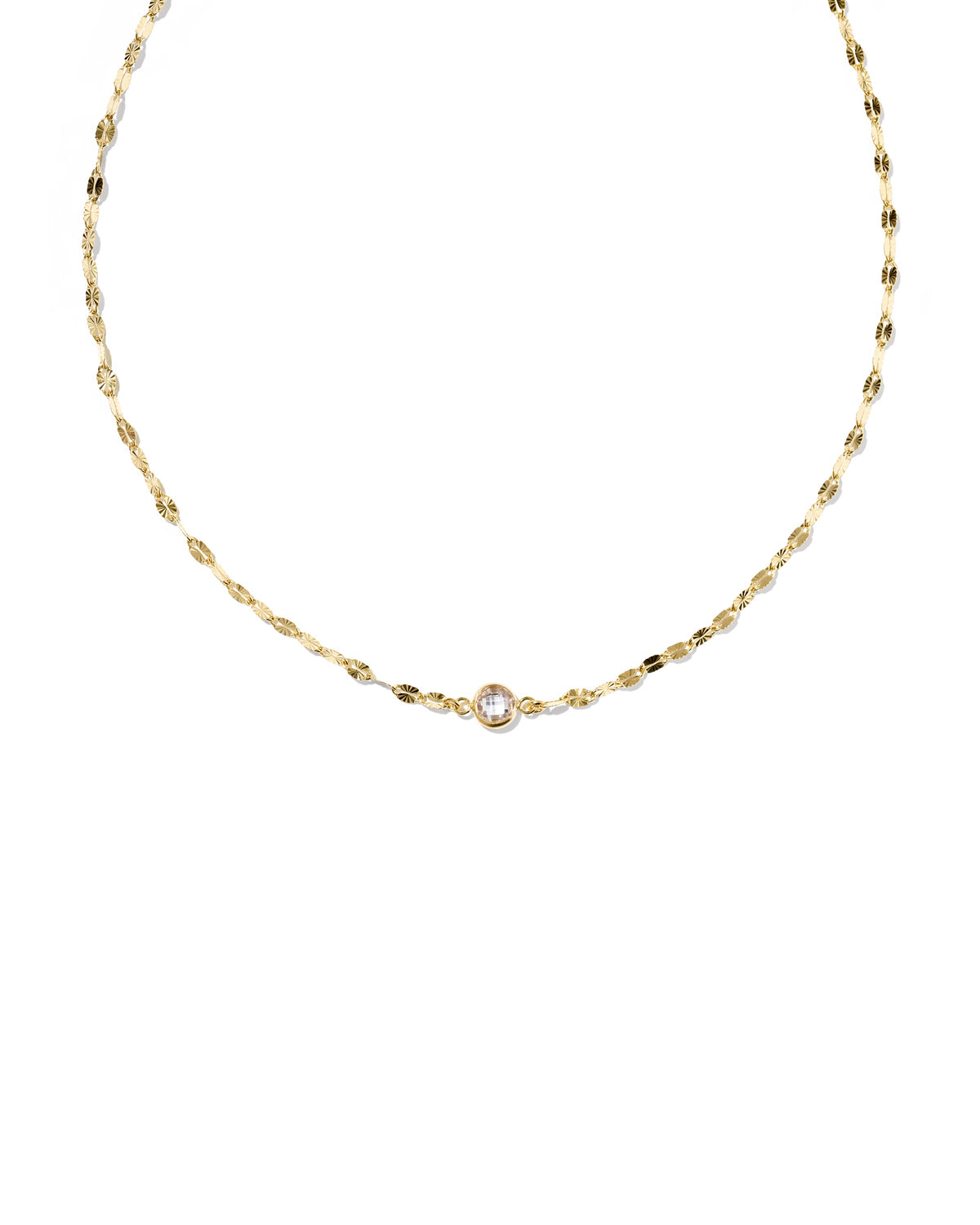 Alina Sunburst Chain Pendant Necklace 14K Yellow Gold Filled White CZ