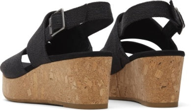 Claudine Wedge Sandal Black