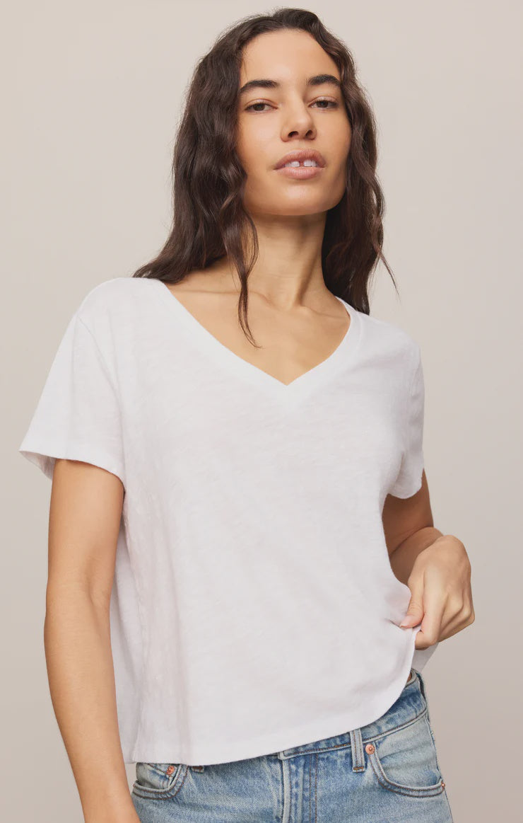 Nomad V Neck Tee White
