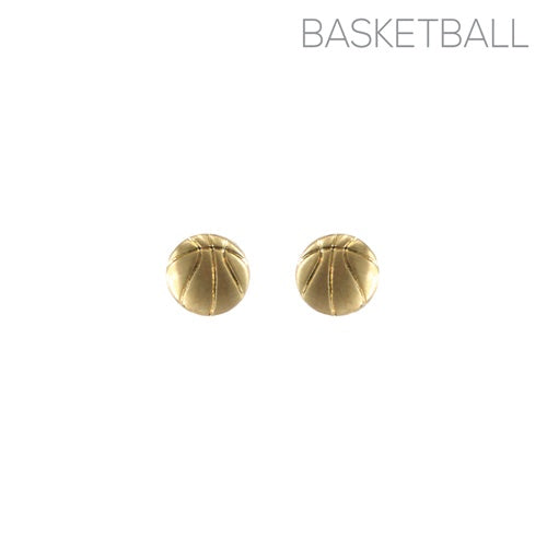 Gold Basketball Studs