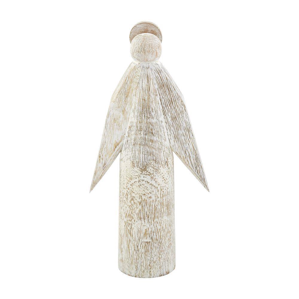 Md White Wood Angel Sitter