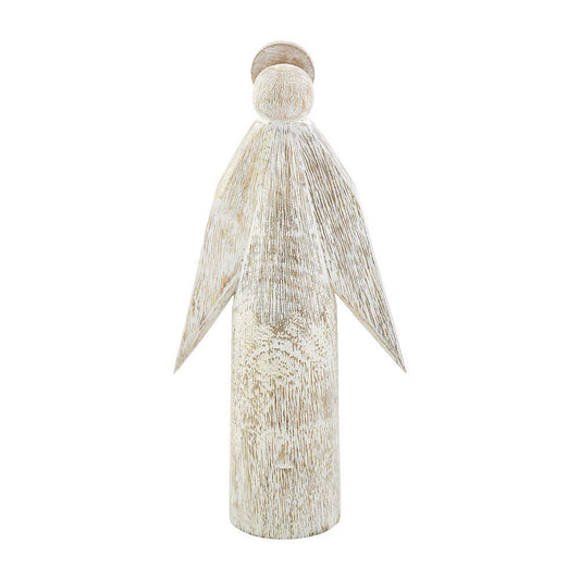 Md White Wood Angel Sitter