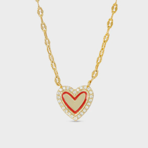 Red Heart CZ Necklace