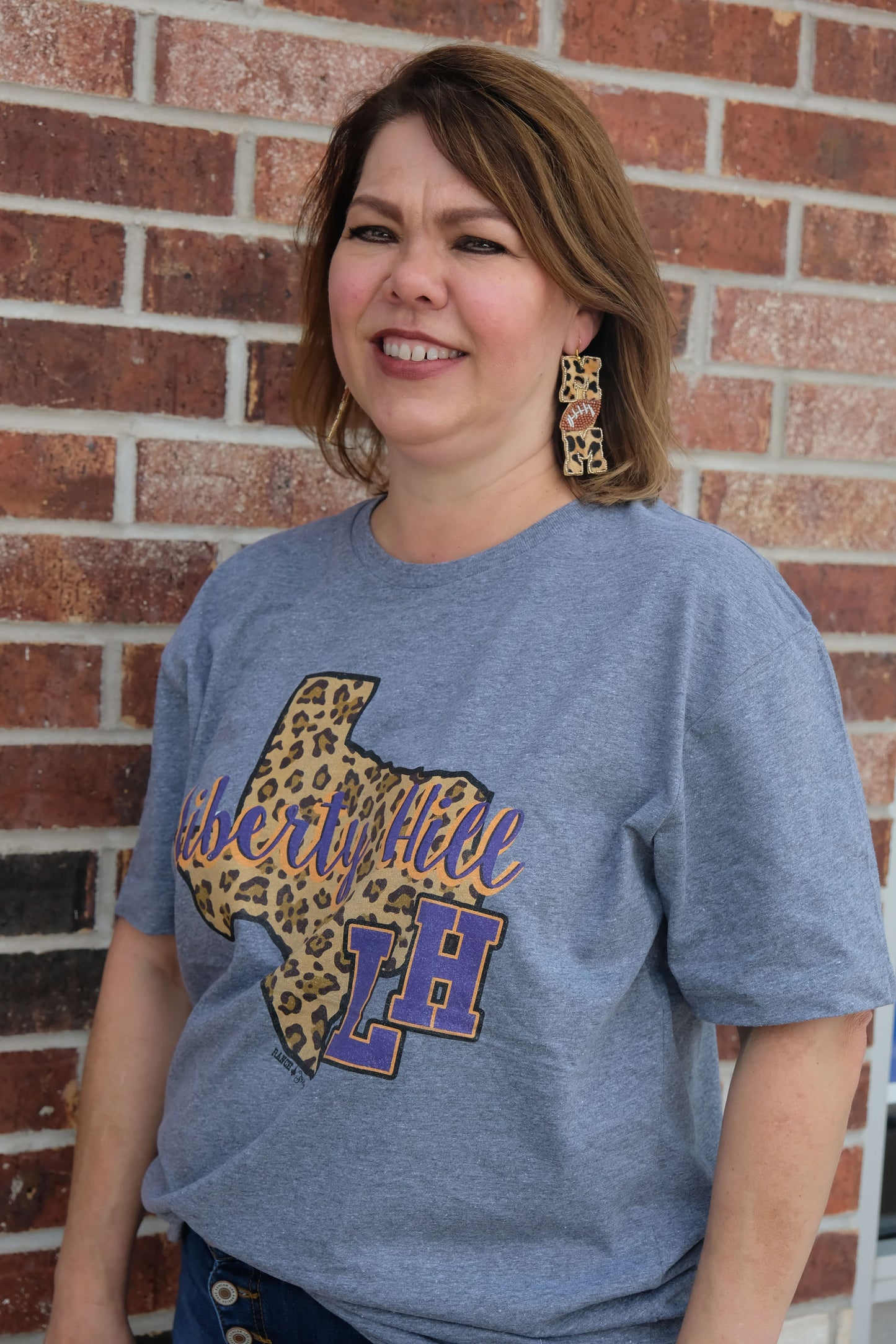 Football Mom Cheetah Earrings