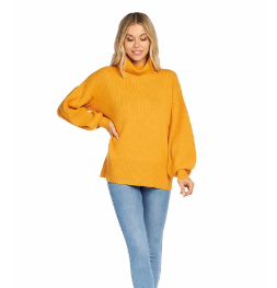 Mustard Roxie Turtleneck Sweater