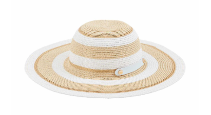 Collapsible Straw Hat Wheat/White