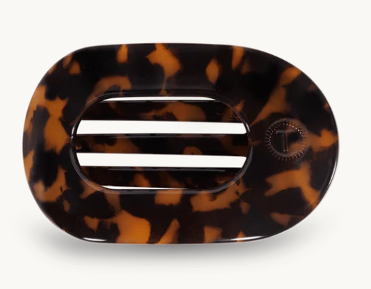 Tortoise Medium Flat Round Hair Clip