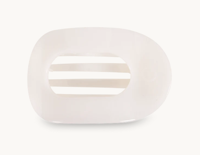 Coconut White Large Flat Round Hair Clip