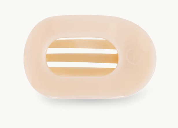 Almond Beige Small Flat Round Hair Clip