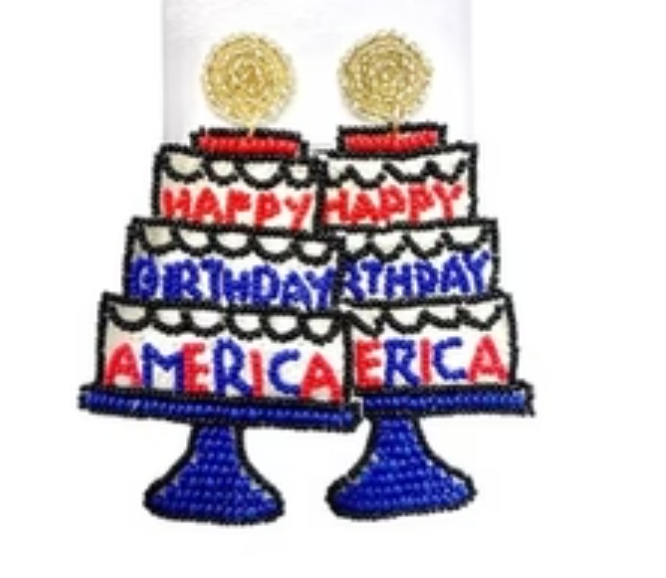 USA Cake Beaded Earrings
