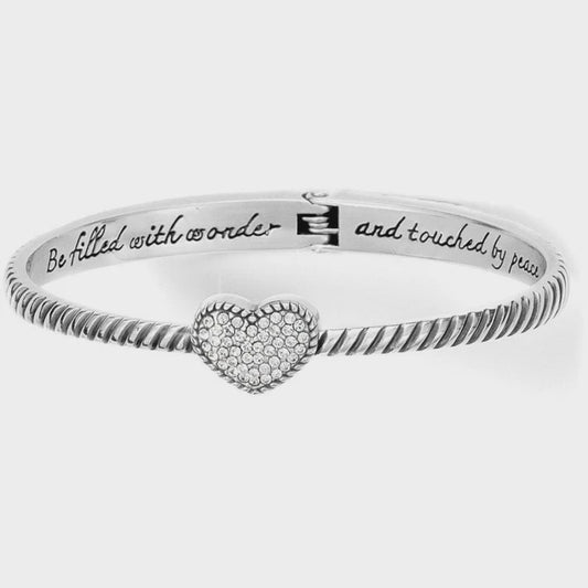 Celestia Heart Hinged Bangle