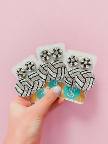 Beaded Volleyball Earrings