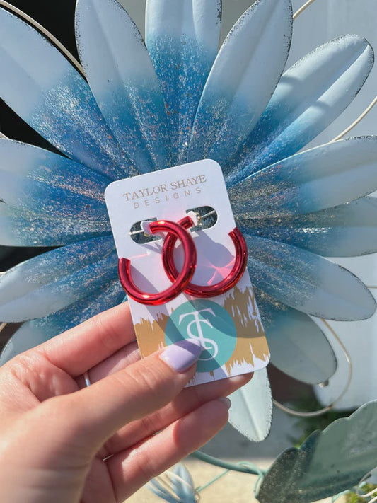 USA Metallic Hoops - Red