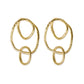 Louisa Organic Circles Drop Earrings Brass