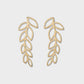 Octavia Open Leaf Vine Drop Earrings Brass