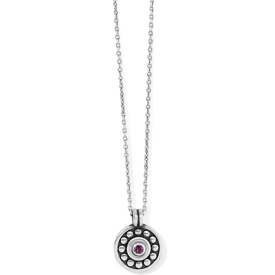 Pebble Dot Medali Petite Revers Amethyst Necklace