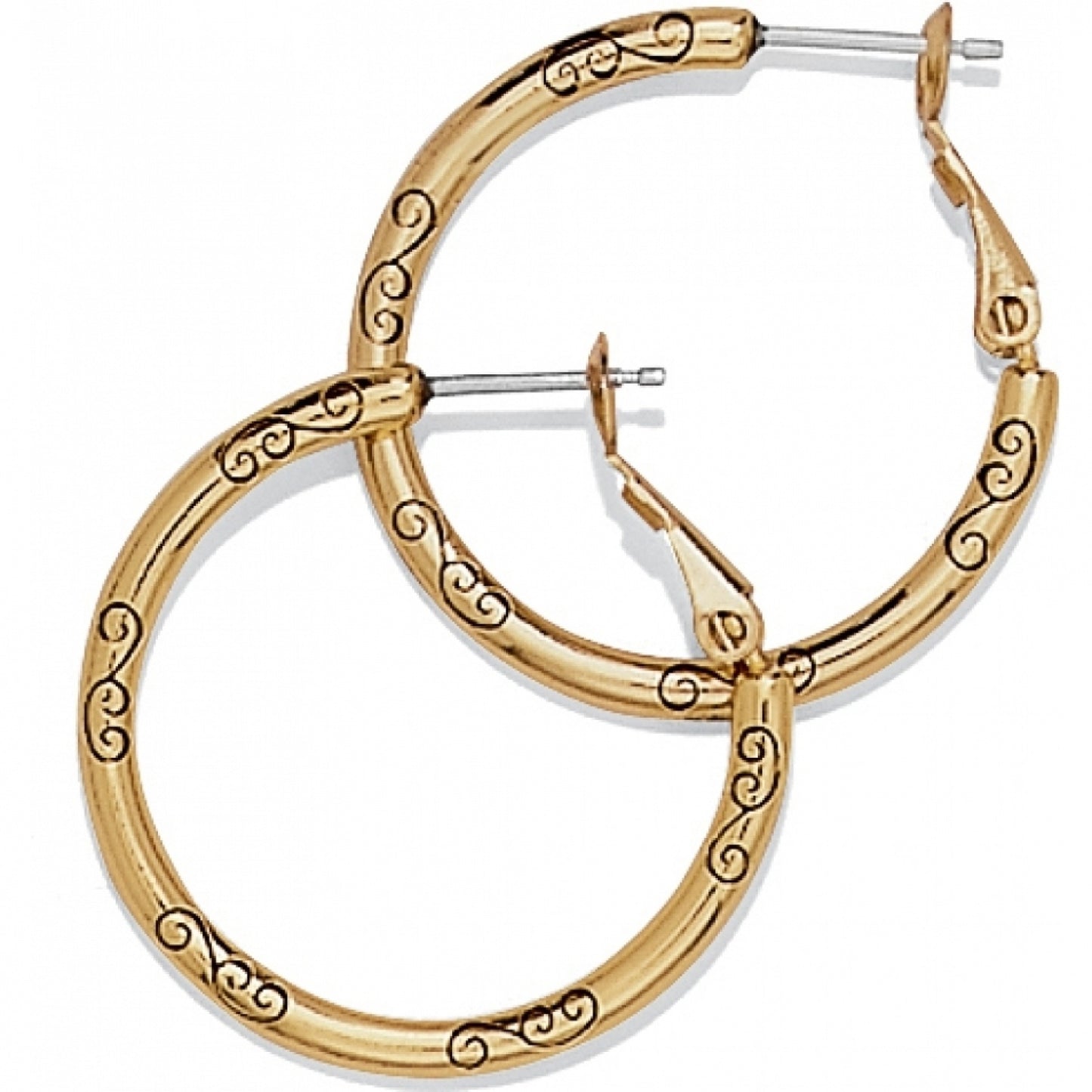 Small Hoop Charm Earrings Gold