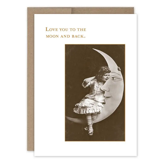 Little Girl On Moon XO Card