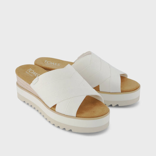 White Canvas Diana Mule