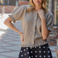 Ruffle Trim Short Sleeve Cardigan Coco