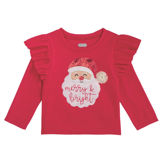 Kids Christmas Sequin Ruffle Tee