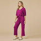 Dream Relaxed V Neck with Capri Lounge Set Magenta